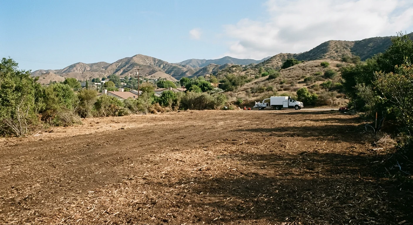 Vacant lot in Glendale cleared of tall brush and volunteer saplings