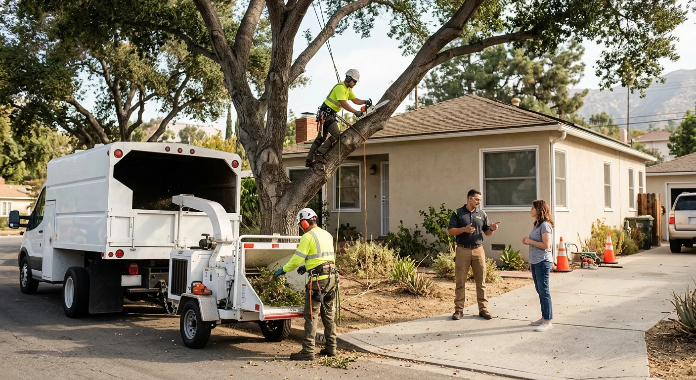 Crane operator guiding a heavy trunk lift in Glendale