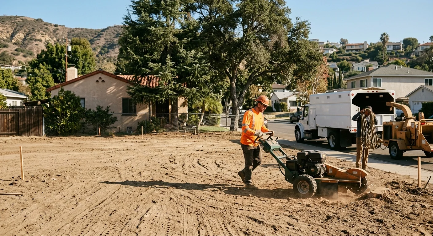 Cleared and leveled property lot ready for landscaping in Glendale