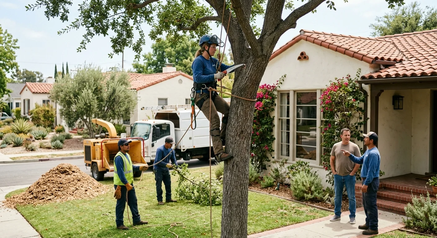 Stump grinder reducing a large stump in a Glendale yard