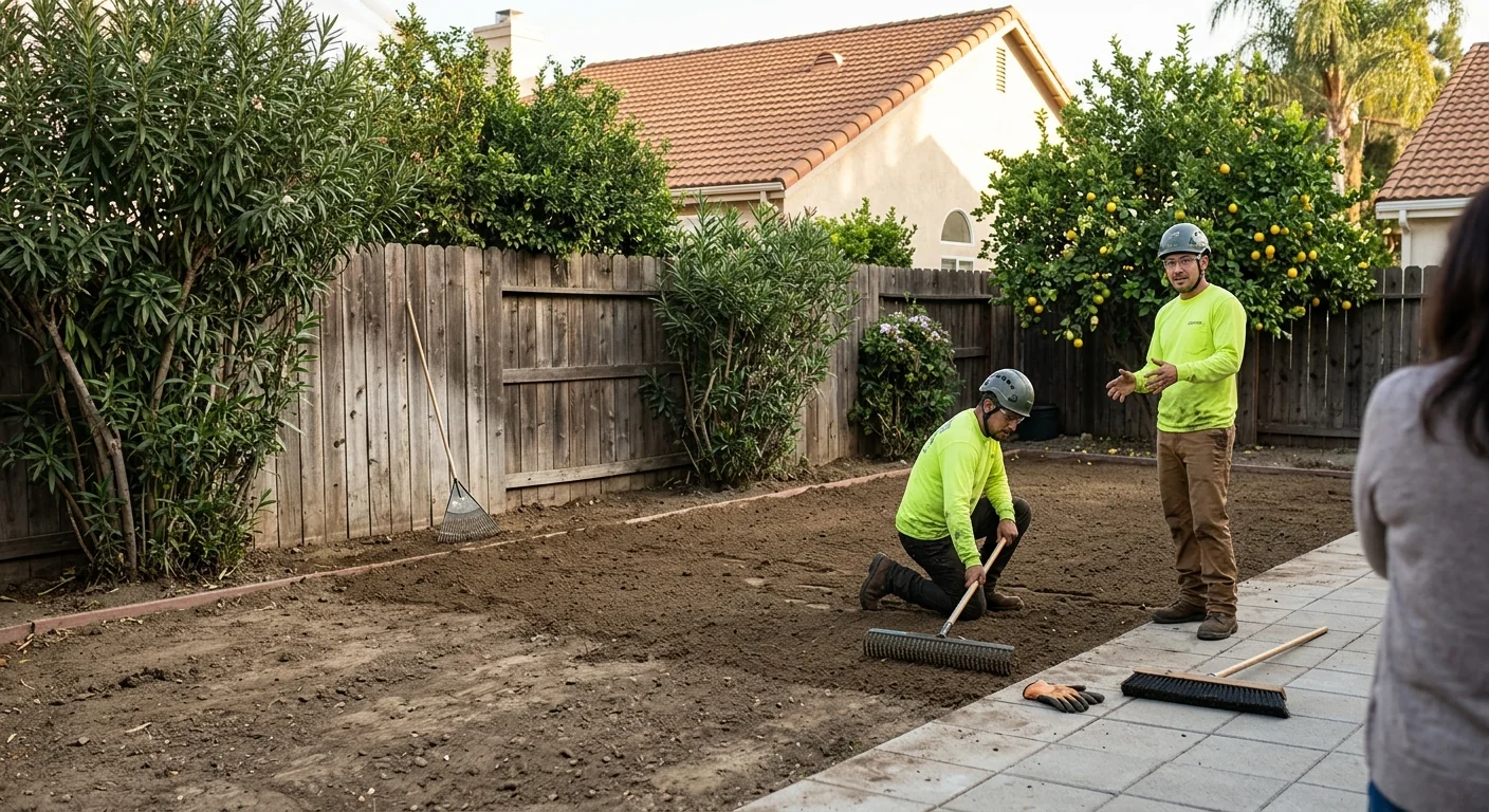 Clean finished backyard after tree removal with all debris hauled away in Glendale