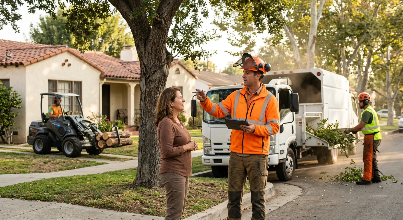 Mature street trees lining a residential neighborhood in North Glendale