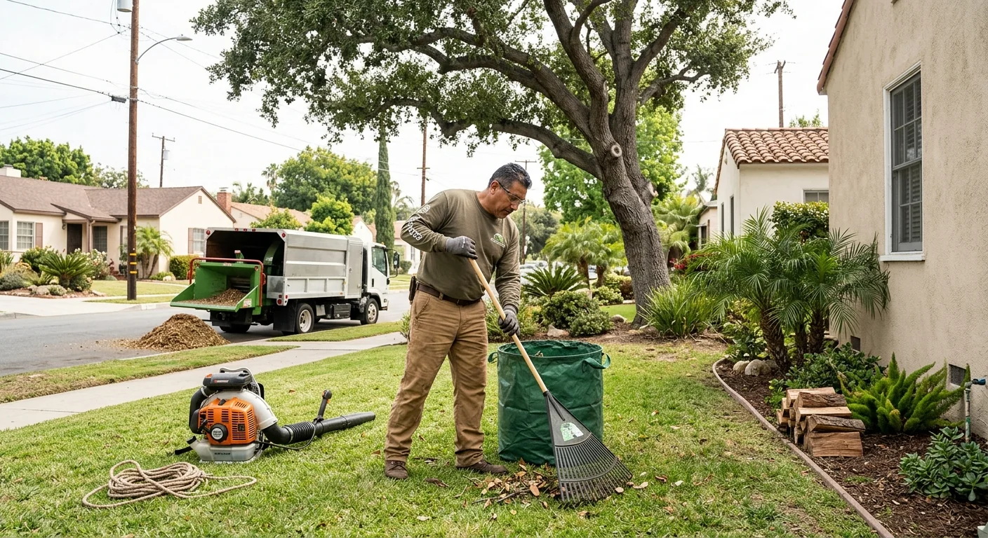 Tidy residential yard after professional tree trimming in a Glendale neighborhood