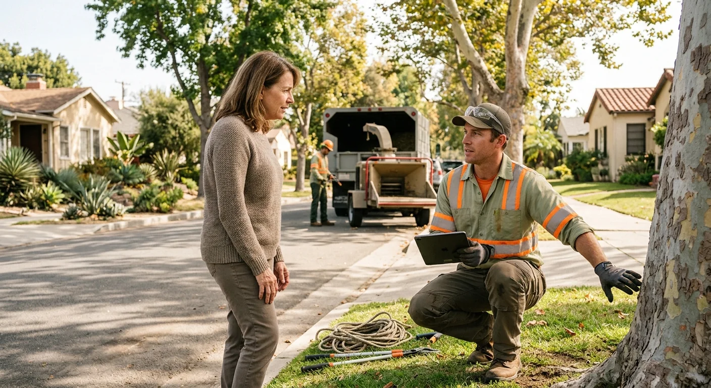 Arborist answering a call to schedule a Glendale tree visit